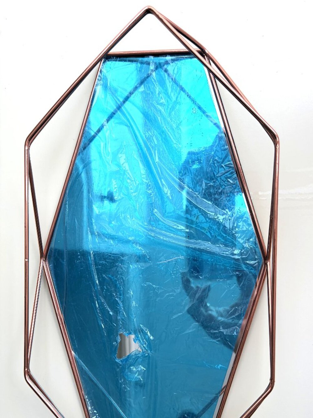 NWOT Rose Gold Geometric Mirrored Vanity Tray